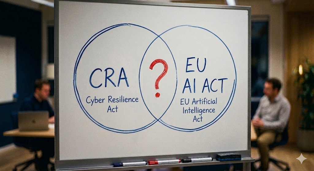 Where the Cyber Resilience Act and the EU AI Act overlap, and how much of the work transfers.