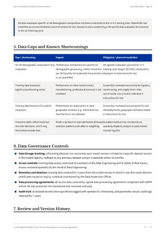 Data Governance Policy — sample page from the EU AI Act Compliance Toolkit
